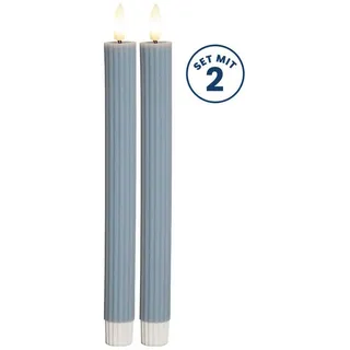 Star Trading LED Stabkerze Flamme Stripe 2er-Set