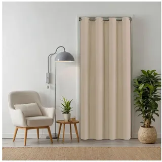 tinycurtains Türvorhang für alle gängigen Türgrößen, Thermovorhang (ohne Stange) Türgardine (1 St), Ösen, abdunkelnd, 100% Polyester, modern blickdicht beige Driftwood 210x150cm für Tür, Schrank & Fenster beige 150 cm x 210 cm