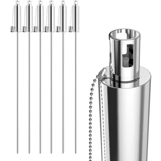 TATIVALO 6er Set Gartenfackeln für Draußen aus Edelstahl mit 330ml Öltank