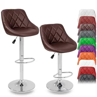 TRESKO Barhocker Barstuhl Tresenhocker Küchenhocker Hocker Loungesessel 2x braun