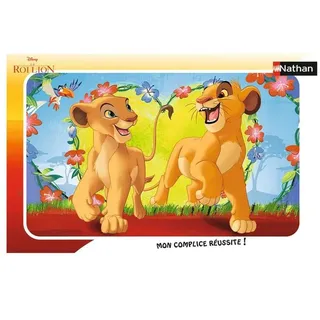NATHAN - Kinderpuzzle - 15-teiliger Rahmen - Simba und Nala - Disney Der König der Löwen - Mädchen oder Junge ab 3 Jahren - Hochwertiges Puzzle - Dicker und langlebiger Karton - 86183