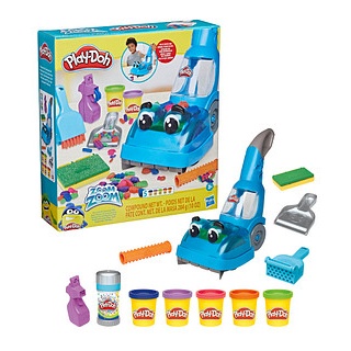 Play-Doh Knete Set Zoom Zoom Saugen und Aufräumen farbsortiert, 5 Farben je 56,0 g & Zubehör
