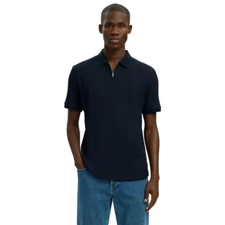 SELECTED HOMME Poloshirt SLMFAVE STRUCTURE SS POLO (1-tlg) aus Baumwollmix blau XXL (56)