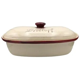 Keramik Brottopf XL (beige/weinrot) 40,5 x 25 x 18 cm aus Westerwälder Steinzeug