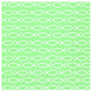 Paper+Design Papierserviette 20 St. Lunch Servietten Fische Grün Kommunion Konfirmation Taufe Tischdeko