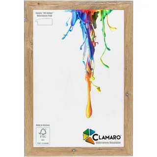 Clamaro Bilderrahmen, Bilderrahmen Eiche Vintage Silber Neo Collage nach Maß modern Holz 17x11