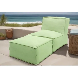 DOMO collection Hocker Fiu für Terrasse, Balkon, Garten, Camping - wetterfest, Aufblasbarer Outdoor Sitzhocker 75 x 70 cm, klein verstaubar grün