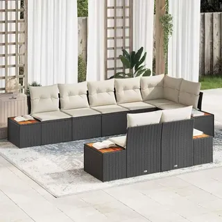 vidaXL Garten-Lounge-Set 8-tlg. schwarz