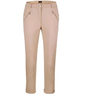 7/8-Hose GOLDNER "Baumwollhose mit Formbund", Damen, Gr. 54, N-Gr, beige (sand), Obermaterial: 97% Baumwolle CO. 3% Elasthan EL., normal, Hosen 7/8-Hose, Ohne