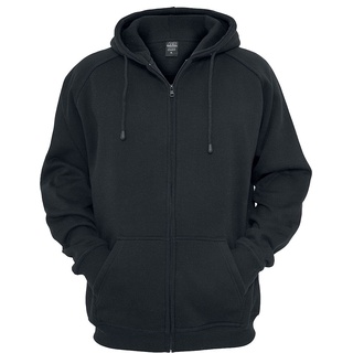 Urban Classics Herren Sweatshirt Zip Hoody, Kapuzenjacke für Männer, mit Reißverschluss, black, XL