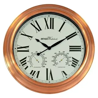 Wanduhr  (Durchmesser: 40 cm, Weiß/Kupfer)