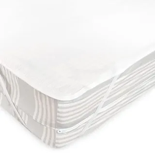Linnea Matratzenschoner, flach, wasserdicht, 200 x 200 cm, Molton, 100 % Baumwolle, geklebt, Polyurethan