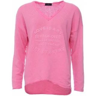 Sweatshirt ZWILLINGSHERZ Gr. SM, pink Damen Sweatshirts mit tonalem Print vorn