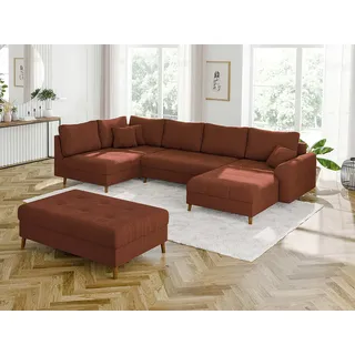 s-style möbel Wohnlandschaft Cord 2-Sitzer Rot