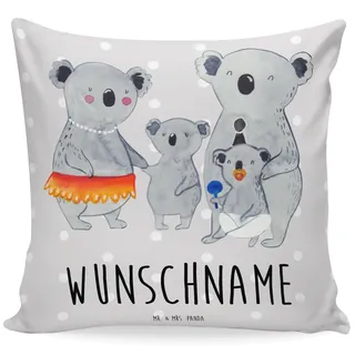 Mr. & Mrs. Panda Kissen personalisiert Koala Familie - Personalisierte Geschenke, Mama, Papa, mit Namen, Muttertag, Kinder, Babykissen, Personalisiertes, Kuschelkissen, Namenskissen