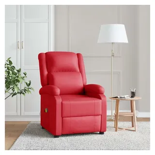 vidaXL Massagesessel Rot Kunstleder 93 x 98 x 0 cm Rot mit verstellbarer Rückenlehne und Massagefunktion