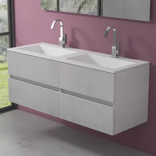 progettobagno Evo 54 Lago Doppel-Waschtisch mit Unterschrank 140 cm