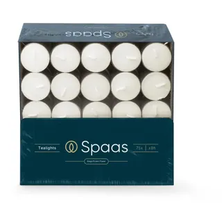 SPAAS Teelichter 75er-Pack, ± 8 Stunden - weiß