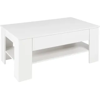 ML-Design Couchtisch Weiß Holz 110 x 65 x 48 cm