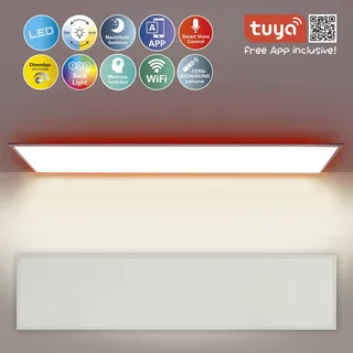 Smarte LED-Leuchte NÄVE "Smart Home LED Backlight Panel" Lampen Gr. Höhe: 6 cm, weiß LED Panels Smart Home Deckenlampe Hintergrund: RGB-Stripe; Nachtlicht-Memoryfunktion; CCT; App; Fernb.