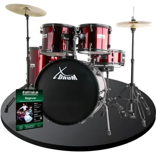 XDrum Rookie 20" Studio Schlagzeug Komplettset Ruby Red inkl. Schule