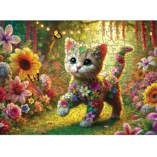 HCM Holzpuzzle - Katze im Garten 150 Teile