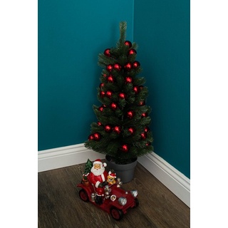 Wohnando Künstlicher Weihnachtsbaum Kleiner künstlicher Weihnachtsbaum mit roten Kugeln grün|rot