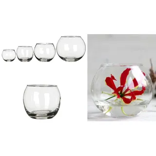 NaDeco Kugelglas im Durchmesser 6, 8, 10 und 12cm wählbar | Kugelvase klein bis groß | Glaskugelvase | Kerzenglas | Glasgefäß rund | Windlicht Glas | Teelichtglas | Dekoglas, Größe:Ø8 h.7cm