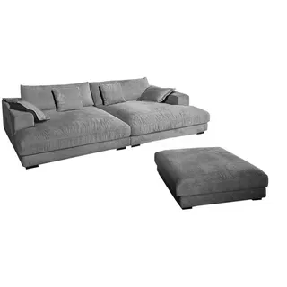 Kawola Big, Grau, Kunststoff, Echtholz, 3-Sitzer, Füllung: Komfortschaum, 290x85x170 cm, Wohnzimmer, Sofas & Couches, Sofas, Bigsofas