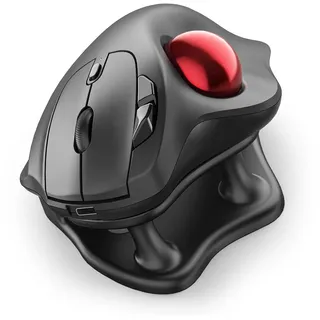 Nulea Kabellose Trackball Maus Ergonomisch 21.7° Neigung Daumensteuerung | Aufladbare Maus mit 4 DPI Stufen,Bluetooth 2.4G Verbindung,3 Geräte Wechsel,präzise Steuerung,kompatibel mit PC Mac