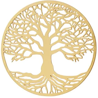 NUACOS Baum des Lebens Metall Wand Dekor Moderne 3D Kunst Lebensbaum Heim Dekoration Skulptur für Wohnzimmer Schlafzimmer Badezimmer Küche BüRo,Gold,25x25cm