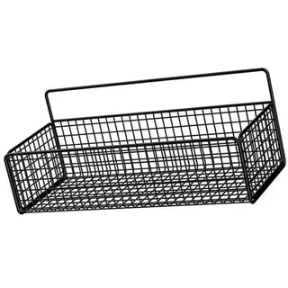 Generisch Drahtkorb, hngender Aufbewahrungskorb, tragbarer Eisendraht-Aufbewahrungskorb, Metallkorb, Wandaufhngung, Aufbewahrungsregal fr Badezimmer, Kche (Schwarz, 27 x 16 x 13 cm)