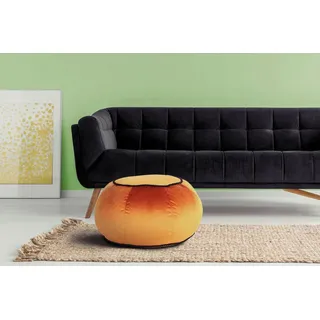 Kayoom Sitzhocker Pouf Taj Mahal 325, trendige samtige Oberfläche (1 St), samtweich, farbig, modern, orientalisches Design orange