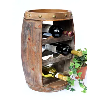 DanDiBo Weinregal Holz Klein Weinfass 1555 Flaschenständer Flaschenregal 50 cm Regal Fass Holzfass
