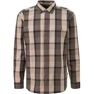 QS Kariertes Flanellhemd Braun/Beige M