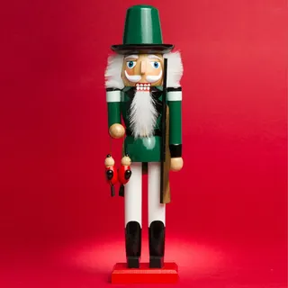 Sikora NK-A Deko Nussknacker Figur aus Holz Verschiedene Motive 2 Größen, Farbe/Modell:A03 grün - Jäger, Größe:Höhe ca. 38.5 cm