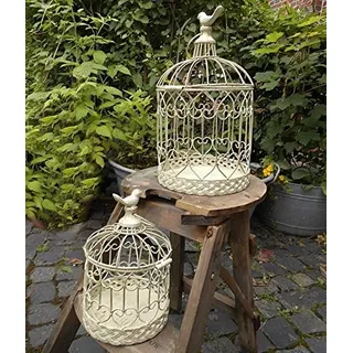 Unbekannt 2er Set DEKOKÄFIG VOGELKÄFIG PFLANZKÄFIG ANTIK LANDHAUSSTIL Metall GARTENDEKO -DR-956w