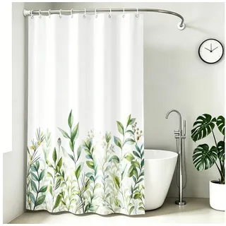 M&W DAS DESIGN Duschvorhang M&W DAS DESIGN Duschvorhang Vintage Garden Pflanzen Textil gelb grün Breite 120 cm 120 cm x 180 cm