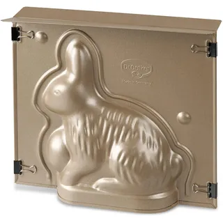 Dr. Oetker Backform Hase zu Ostern – 600 ml Füllvolumen – 3D Kuchenform in Gold mit Antihaftbeschichtung und Osterhase als Motiv zum backen – Leckere Deko in Osterhasenform