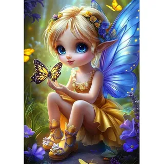 luxuskollektion NEWENMO 5D Fee Diamant Painting Bastelset Erwachsene,Schmetterling Halloween Diamond Painting Bilder,DIY Blume Diamant Malerei Set Erwachsene,für