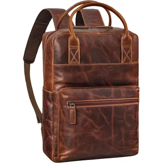 STILORD Topaz Moderner Lederrucksack Laptop 16 Zoll für Damen & Herren Businessrucksack Echtleder Arbeitsrucksack Groß für Arbeit Office Reisen - Vintage Design Farbe:Salerno - braun