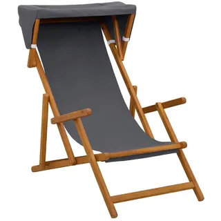 vidaXL Liegestuhl 3 Position 1 St. 200 x 60 x 90 cm Grau