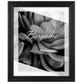 Einzelrahmen Bilderrahmen Bergamo, (1 Stück), 45x60 cm, Schwarz Gemasert, MDF schwarz 45 cm x 60 cm