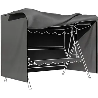 Outsunny Hollywoodschaukel Abdeckung 3 Sitzer, Wasserabweisend Winterfest Schutzhülle für Gartenschaukel, UV-Beständig Abdeckplane, Abdeckhaube, Reißfest 600D Oxford Gewebe, 205x124x164cm Dunkelgrau   Aosom