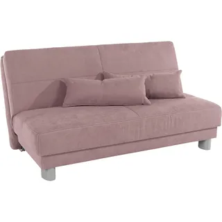 Home Affaire Schlafsofa HOME AFFAIRE "Gina", rosa (flamingo), B:160cm H:86cm T:195cm, Sofas, Schlafsofa, mit einem Handgriff vom Sofa zum Bett