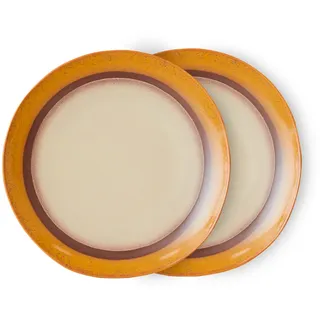 HKliving - 70's Teller Ø 29 cm, coconut (2er-Set)