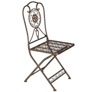DanDiBo Gartenstuhl Gartenstuhl Metall Tecla 17921 Metallstuhl Stuhl Garten Vintage Eisen braun