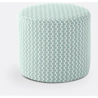 La Redoute Interieurs Polsterhocker Séméon, Polyester Türkis/weiss