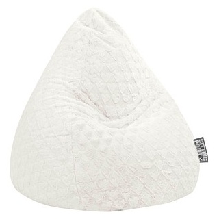 SITTING POINT FLUFFY HEARTS L Sitzsack weiß