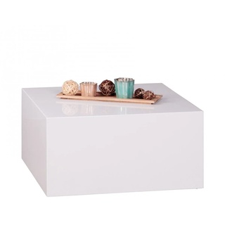 WOHNLING Couchtisch Monobloc MDF Holztisch weiß 60 cm breit Design Wohnzimmer-Tisch modern Beistellt
